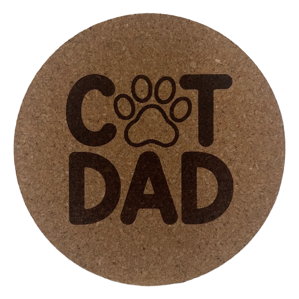 4 inch cork coaster – Cat Dad – Cat theme 127396