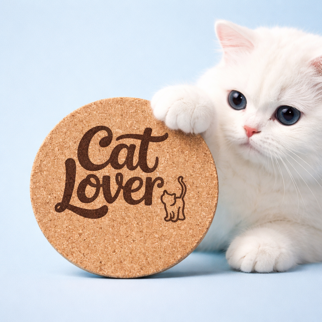 4 inch cork coaster – Cat Lover – Cat theme 127397