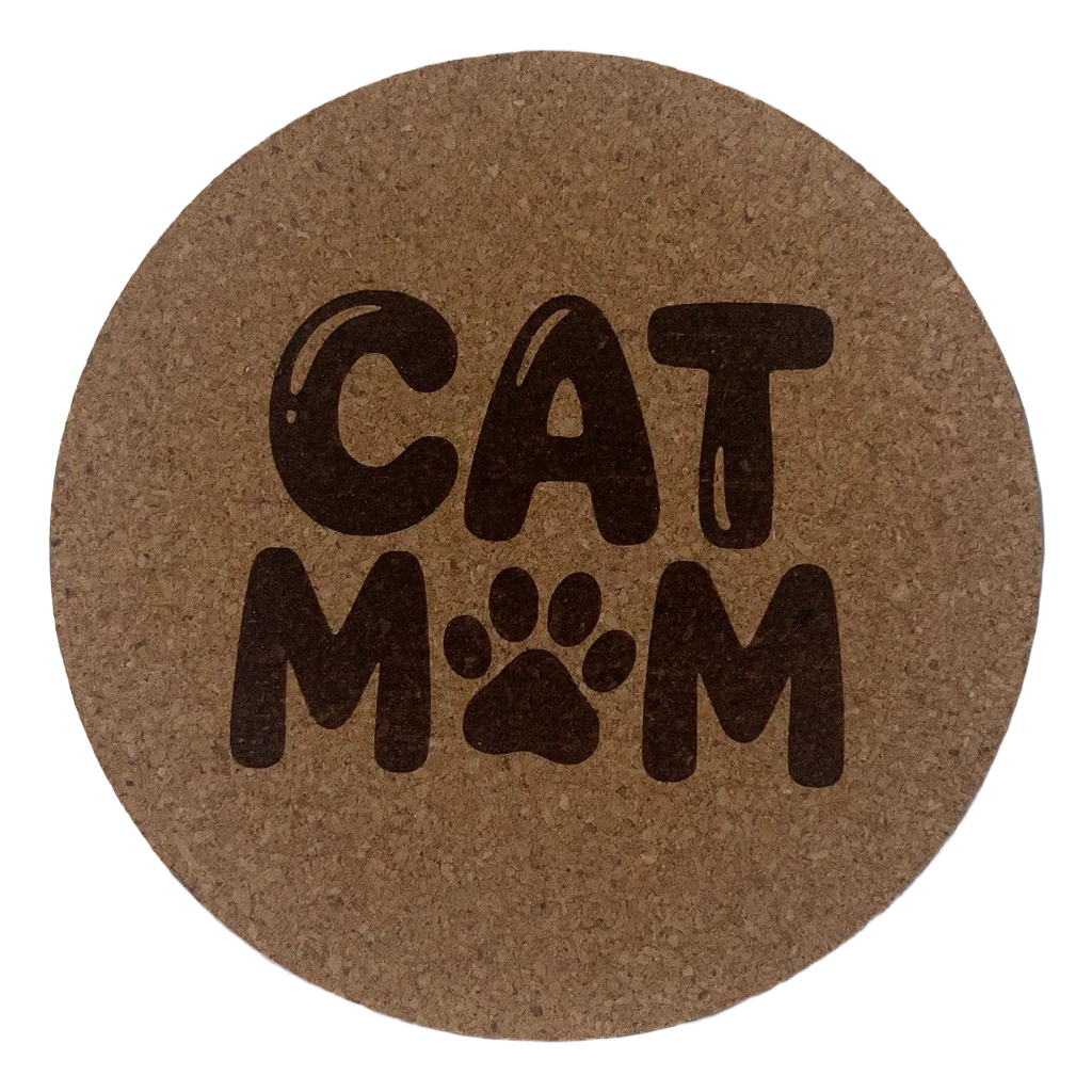 4 inch cork coaster – Cat Mom – Cat theme 127398