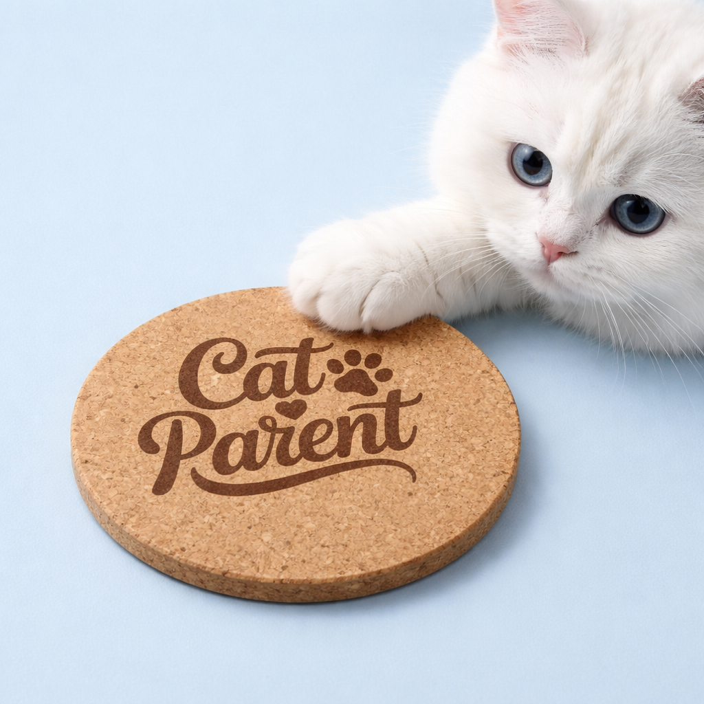 4 inch cork coaster – Cat Parent – Cat theme 127399