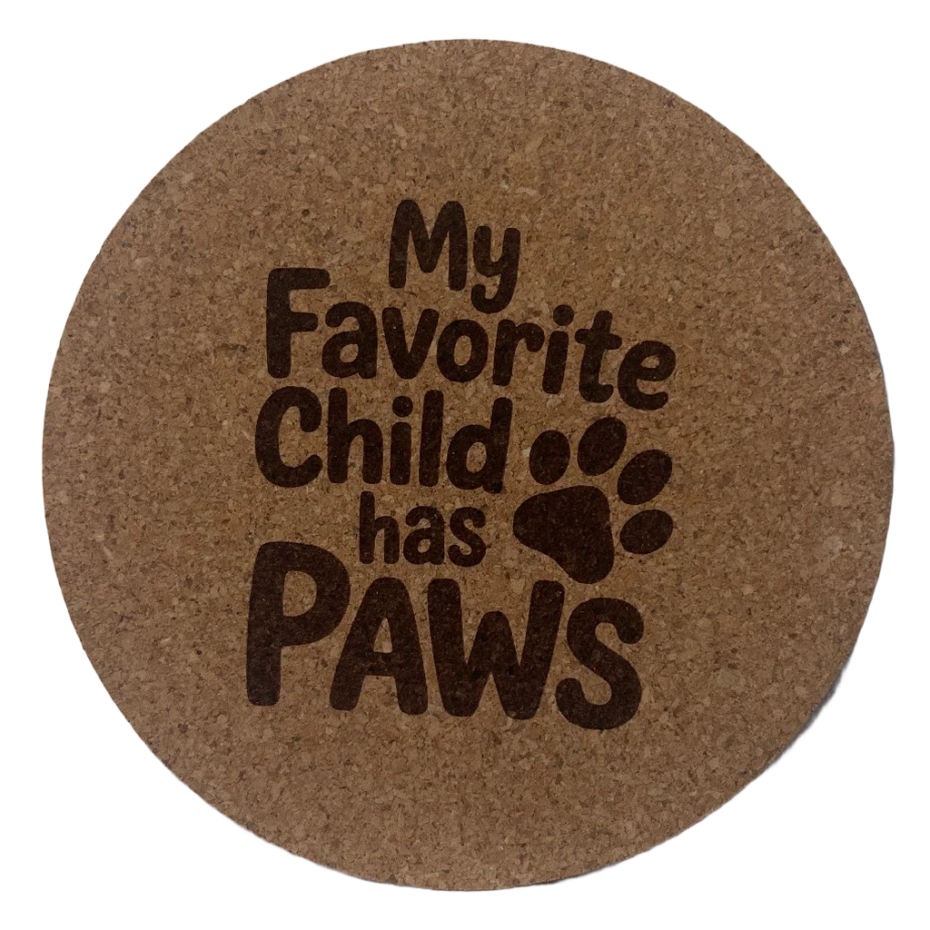 4 inch cork coaster – My Kids Have Paws – Cat theme 127406