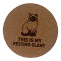 4 inch cork coaster – This Is My Resting Glare – Cat theme 127436