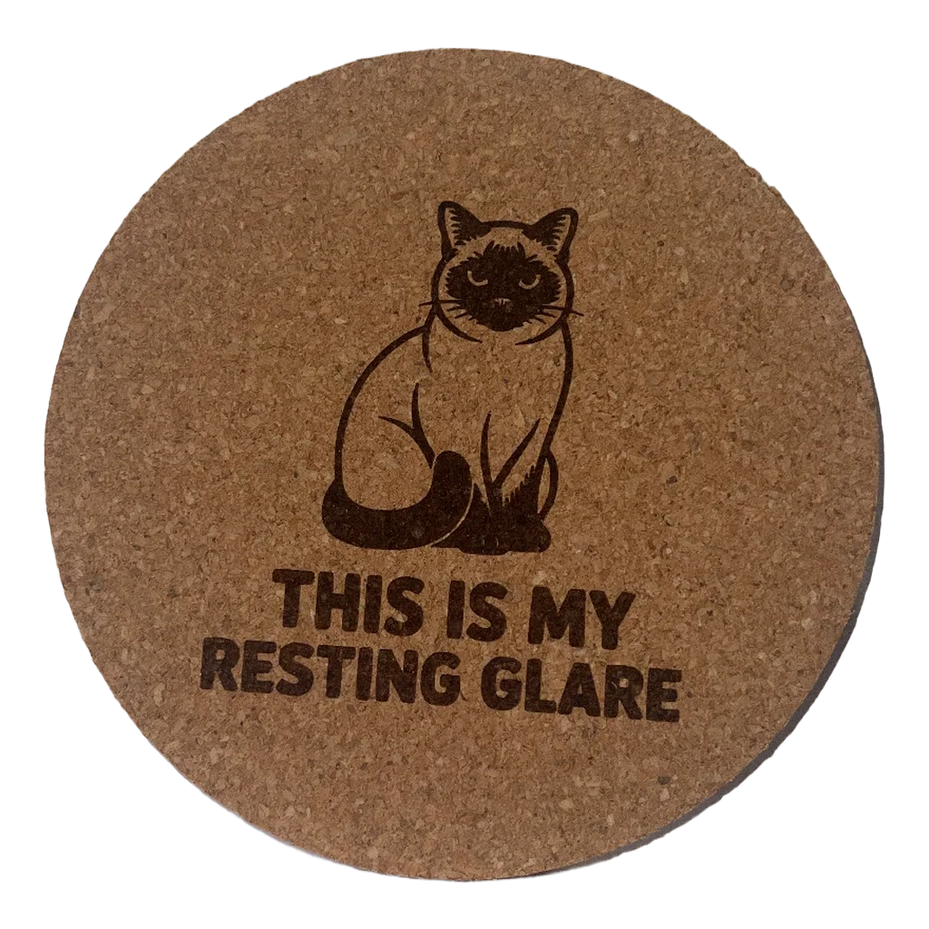 4 inch cork coaster – This Is My Resting Glare – Cat theme 127436