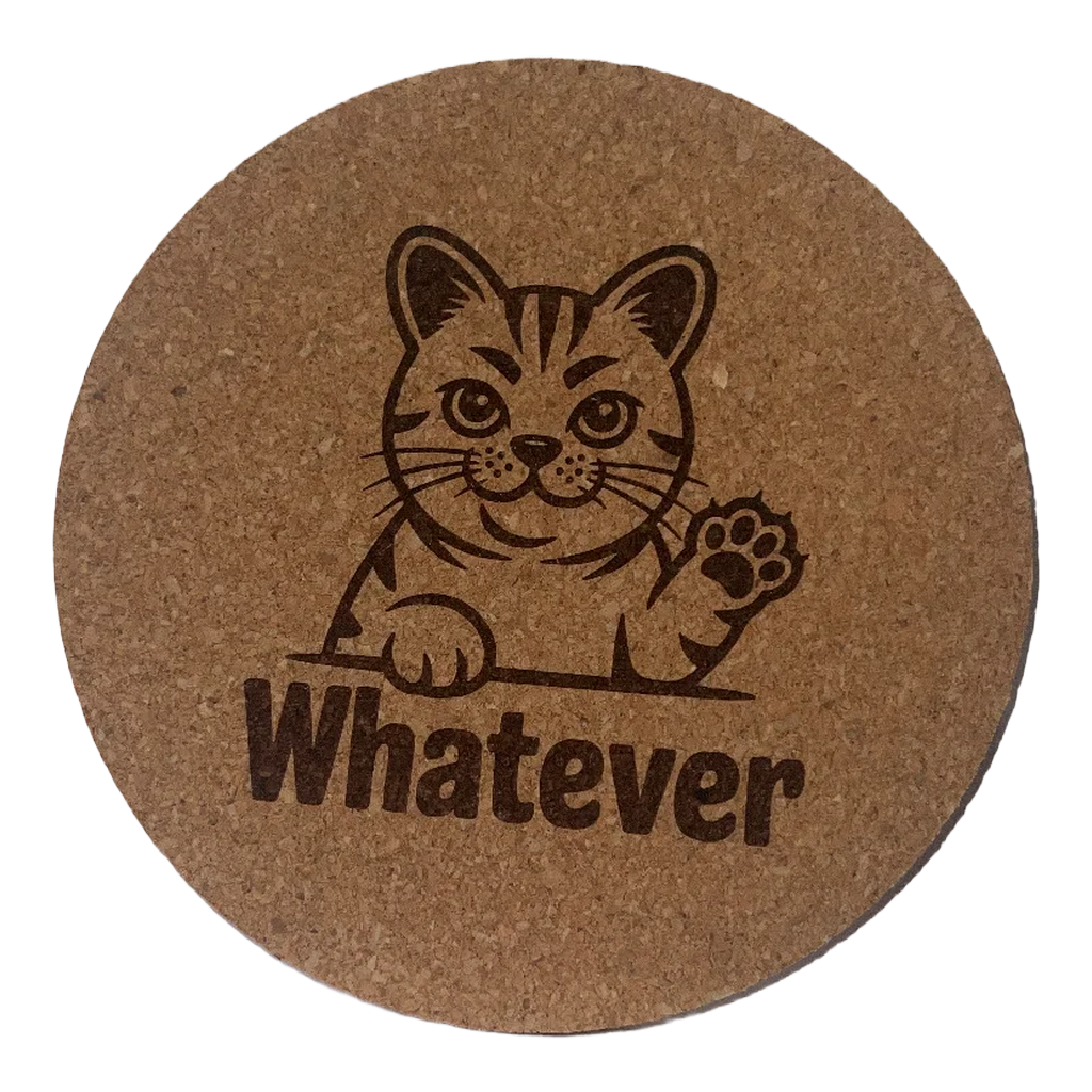 4 inch cork coaster – Whatever – Cat theme 127438