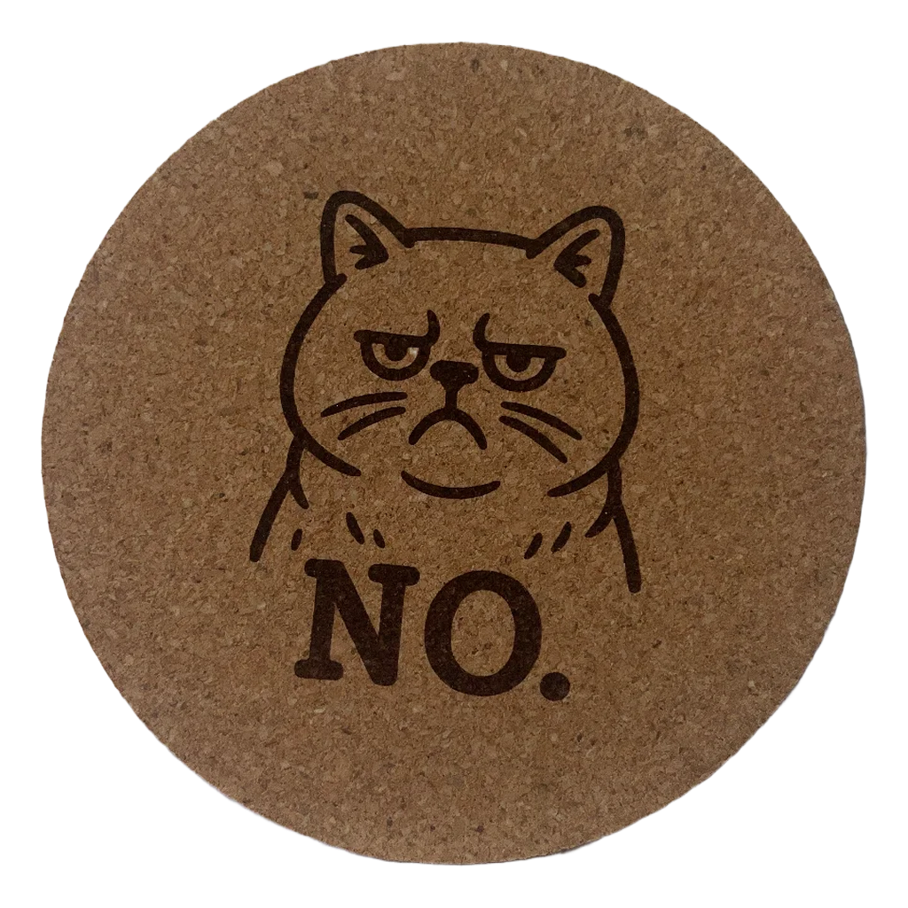 4 inch cork coaster – No – Cat theme 127463