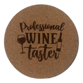 Professional Wine Taster laser-engraved cork coaster