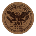 4 inch cork coaster – UNITED WE STAND 250 YEARS 1776-2026 – America 250 theme design 02