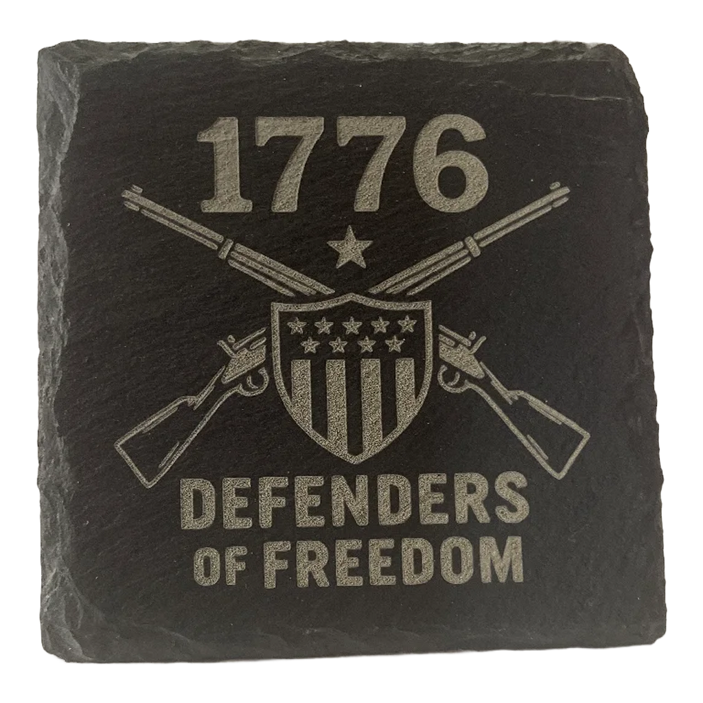 4 Inch Slate Coaster - 2nd Amendment 1776 Defenders Of Freedom – 2nd Amendment theme