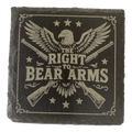 4 Inch Slate Coaster – The Right To Bear Arms Eagle and Crossed Rifles – 2nd Amendment theme
