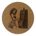 4 inch cork coaster – Woman Playing Slot Machine – Casino Night theme