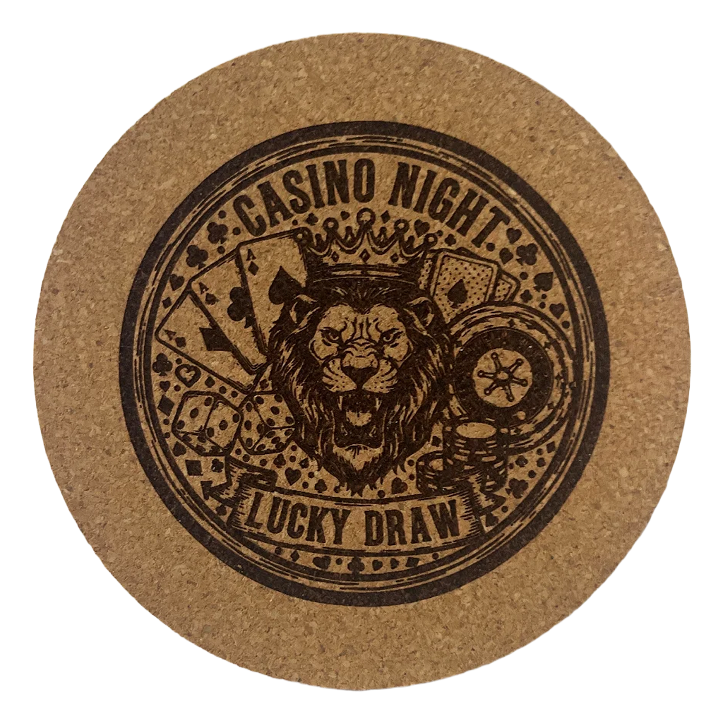 4 inch cork coaster – Casino Night Lucky Draw – Casino Night theme