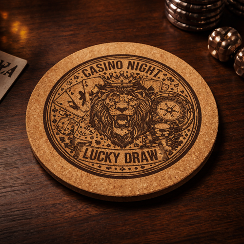 4 inch cork coaster – Casino Night Lucky Draw – Casino Night theme