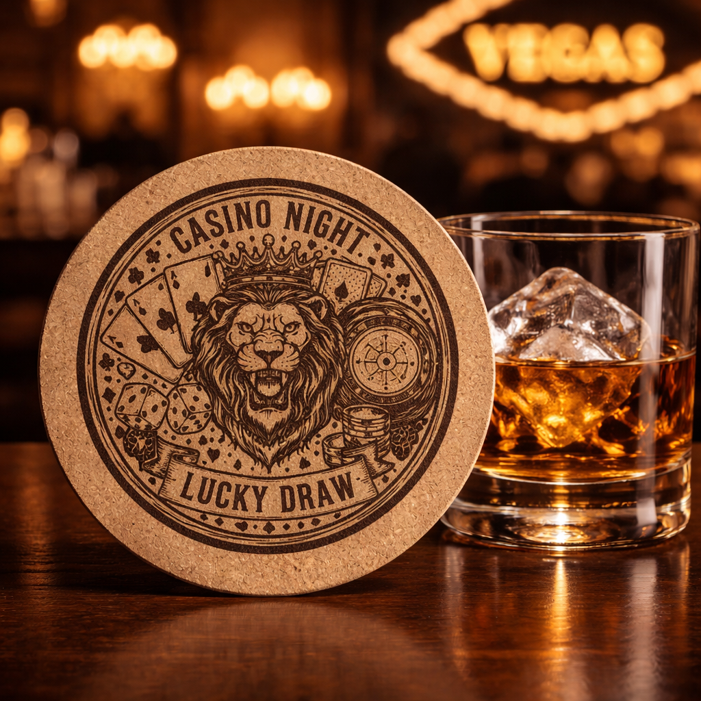 4 inch cork coaster – Casino Night Lucky Draw – Casino Night theme