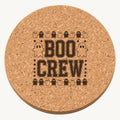 Boo Crew laser engraved Halloween cork coaster — front view